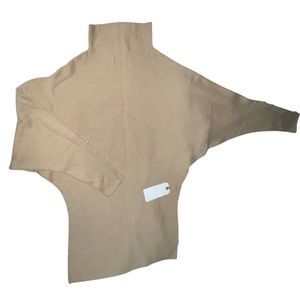 Leith Mock Neck Sweater with Faux Pearls